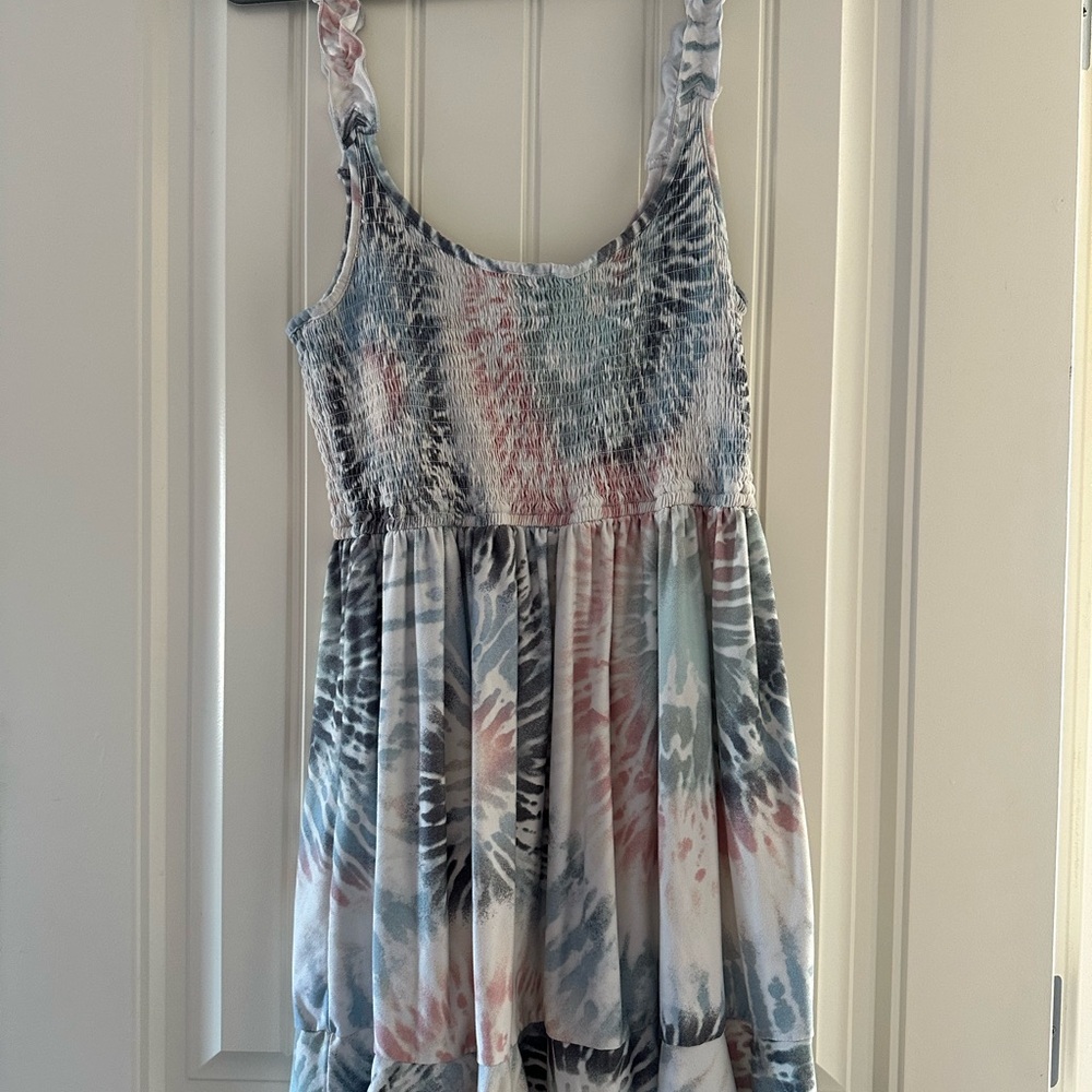 Multicolor Tie-Dye Sleeveless Dress